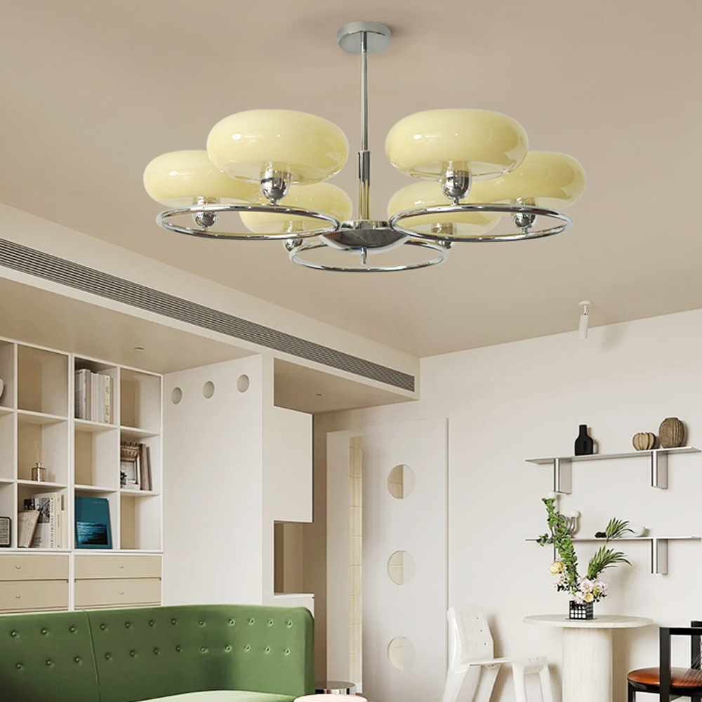 Modern 6 Heads Chandelier Living Room Design Minimalist Ceiling Lamp-Handwovenlamp