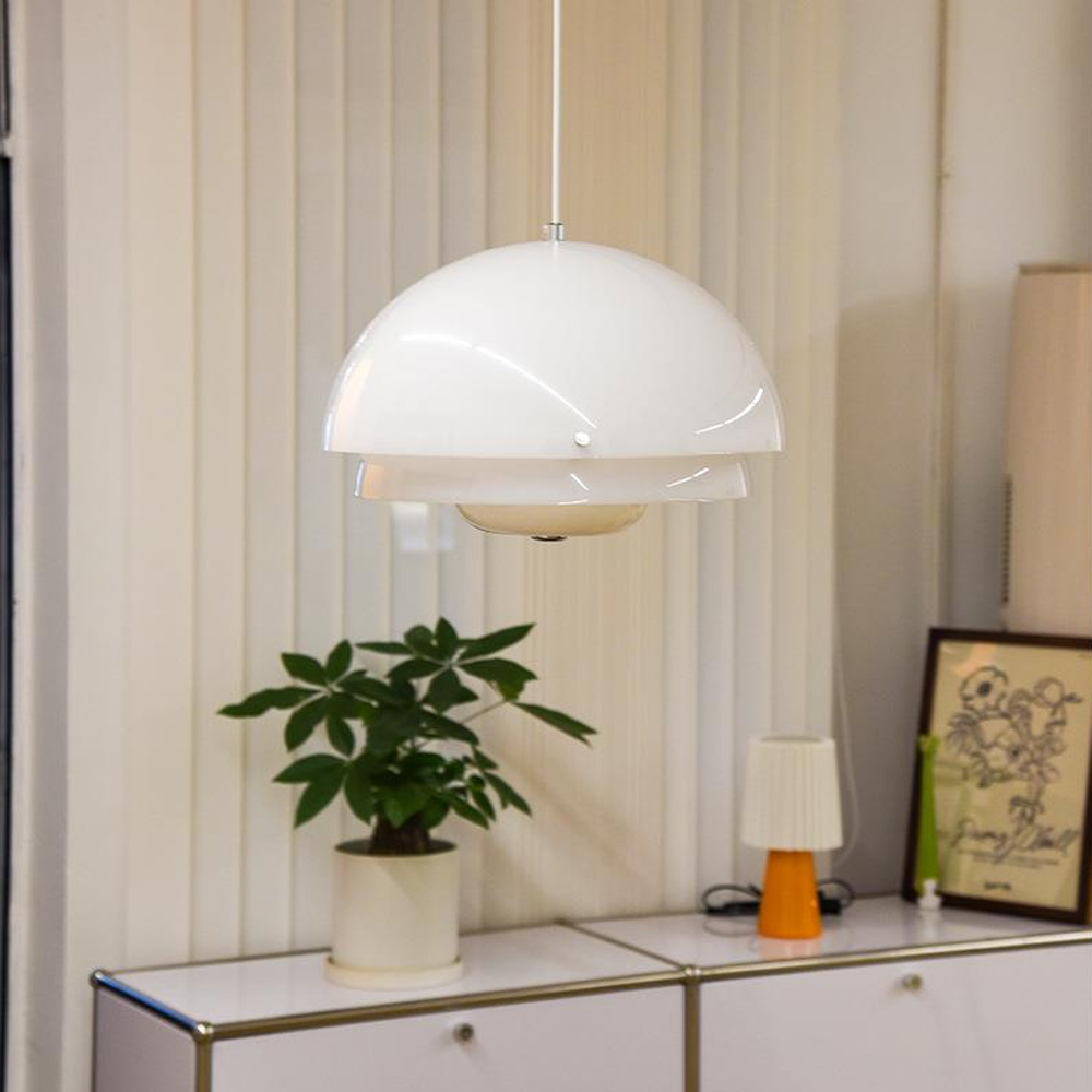 Vintage French Dining Table Lamp Living Room Glass Pendant Light-Handwovenlamp