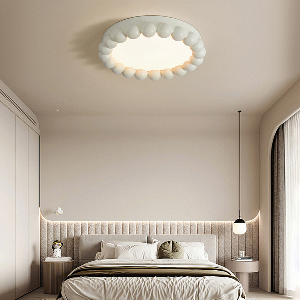 French Avocado Green Bedroom Ceiling Light Nordic minimalist Resin Lamp-Handwovenlamp