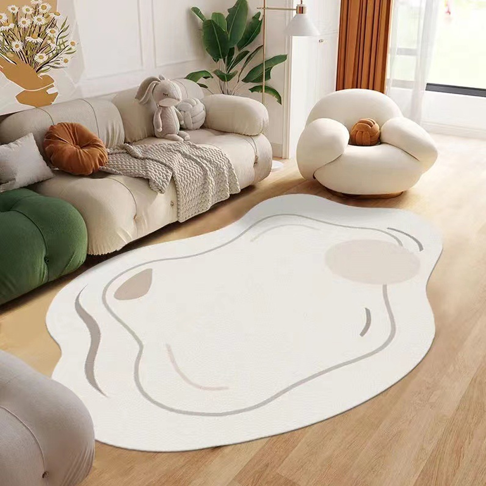 Boho Bedroom Rugs Simple Living Room Floor Mat Crystal Velvet Carpet-Handwovenlamp