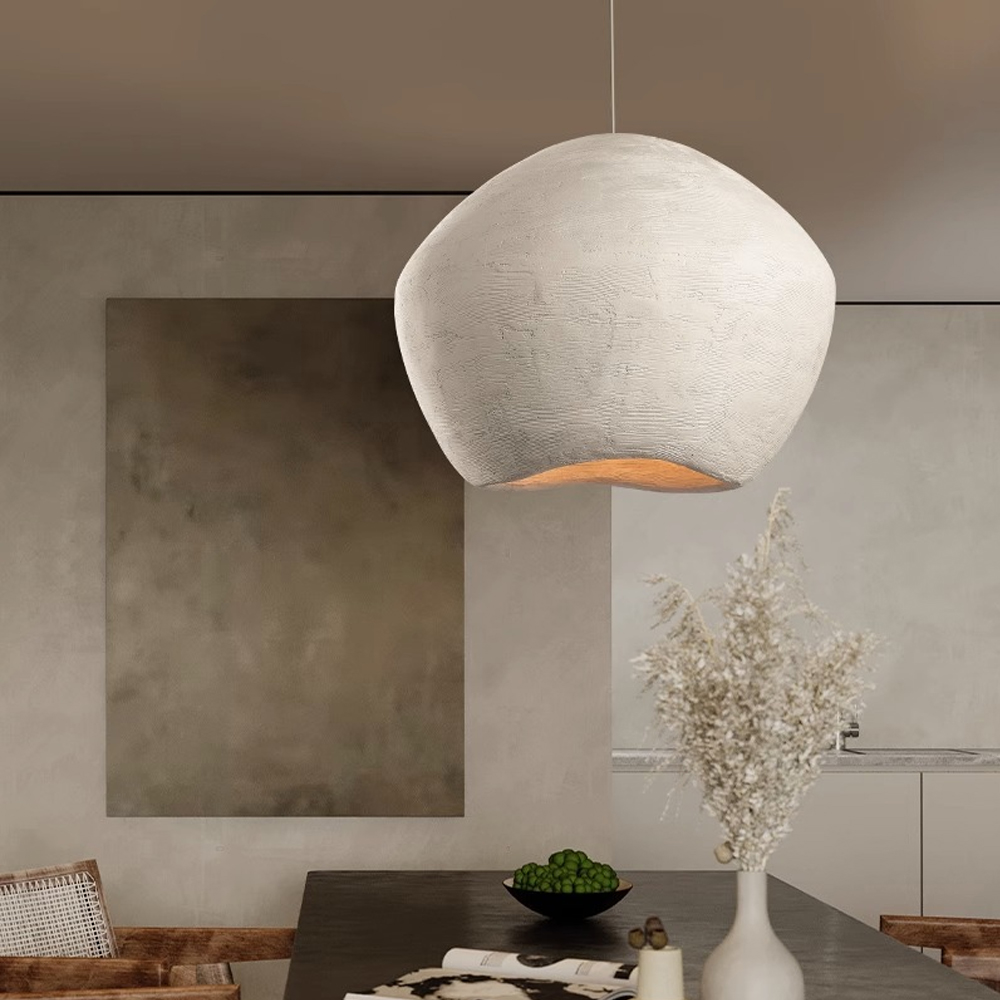 Japanese Minimalist Bell Chandelier Wabi-sabi B&B Dining Room Pendant Light-Handwovenlamp