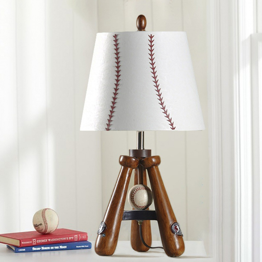 Retro Baseball Table Lamp Nordic Living Room Bedroom Desk Lamp-Handwovenlamp