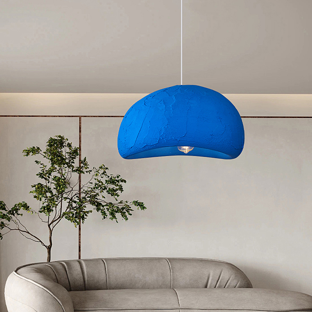 Creative Designer Klein Blue Pendant Light Wabi-sabi Living room Avocado Green Decor Chandelier-Handwovenlamp
