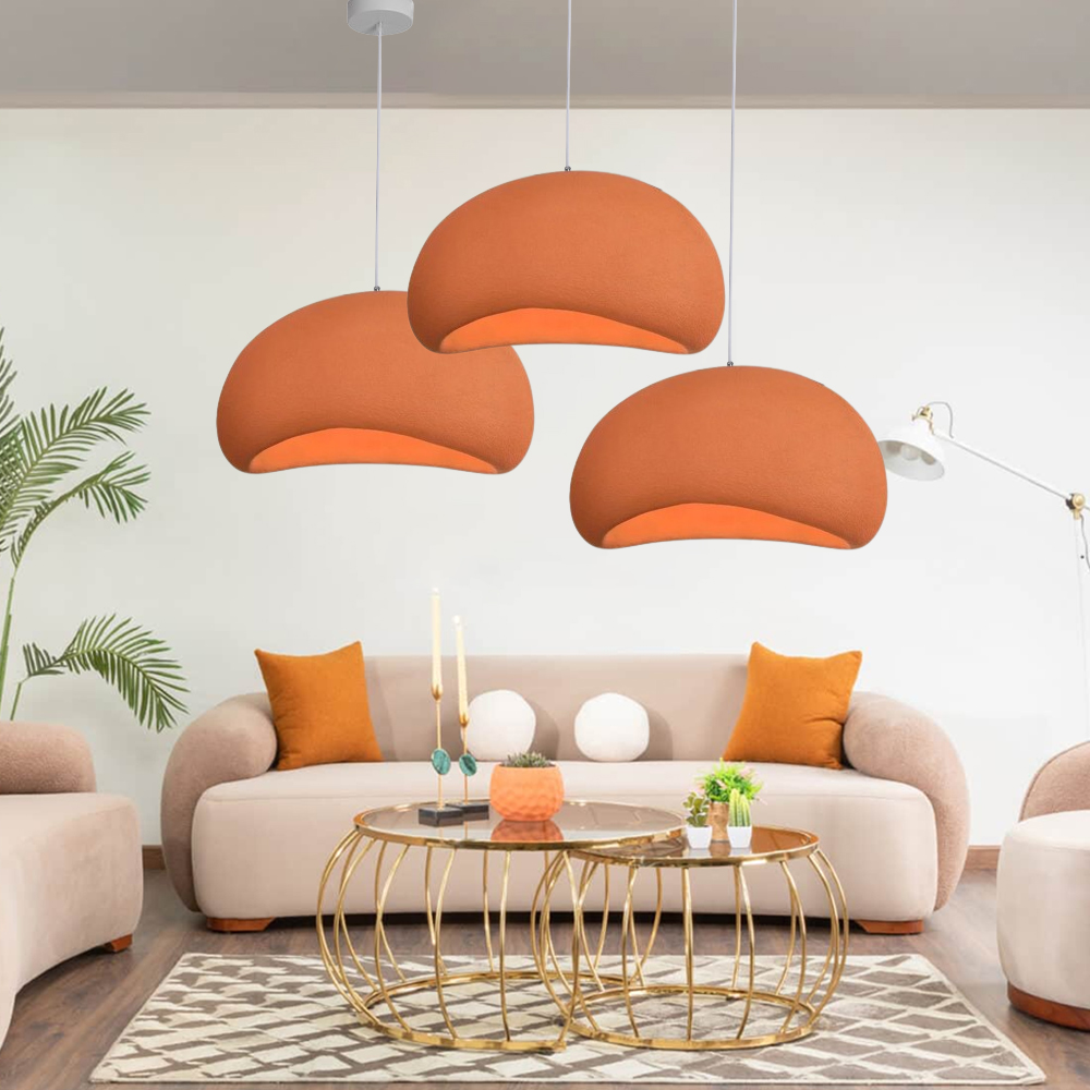 Macaron Chandelier Living Room Wabi Sabi Style Oval Pendant Lamps-Handwovenlamp