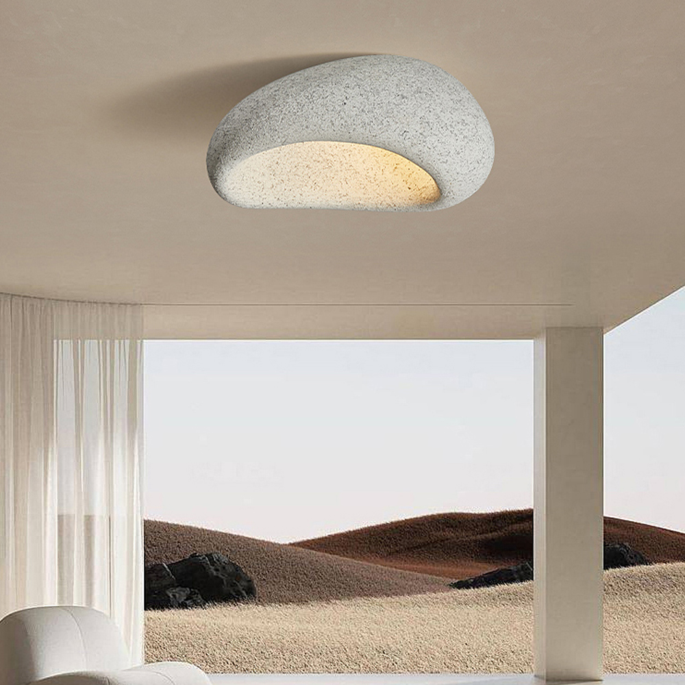 Modern Wabi-sabi Style Ceiling Lamp Japanese Style Master Bedroom Resin Lamp-Handwovenlamp