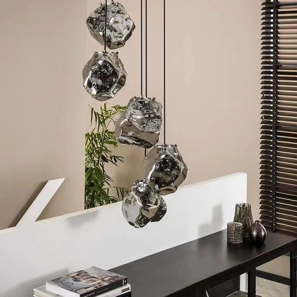 Minimalist Art Lava Glass Pendant Light Creative Restaurant Hanging Lamp-Handwovenlamp