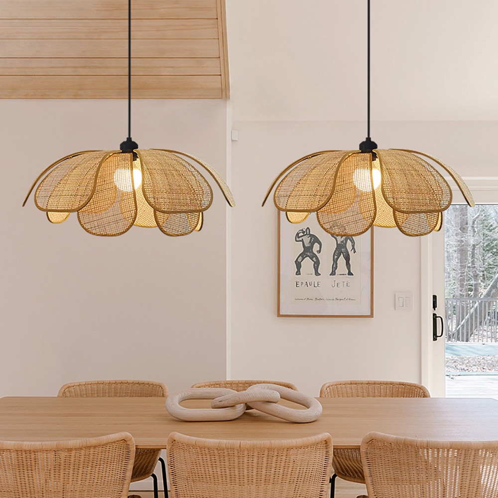 Japanese Petal Chandelier Wabi-sabi Style Dining Room Balcony Decorative Lamps-Handwovenlamp