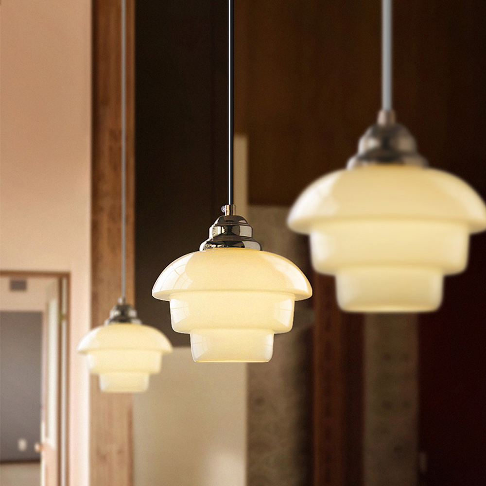 Bauhaus Milk White Glass Pendant Light Art Home Decor-Handwovenlamp