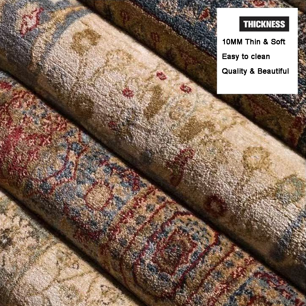 Thickened Imitation Cashmere Carpet Nordic Moroccan Living Room Blanket Ethnic Style American Retro Floor Mat-Handwovenlamp
