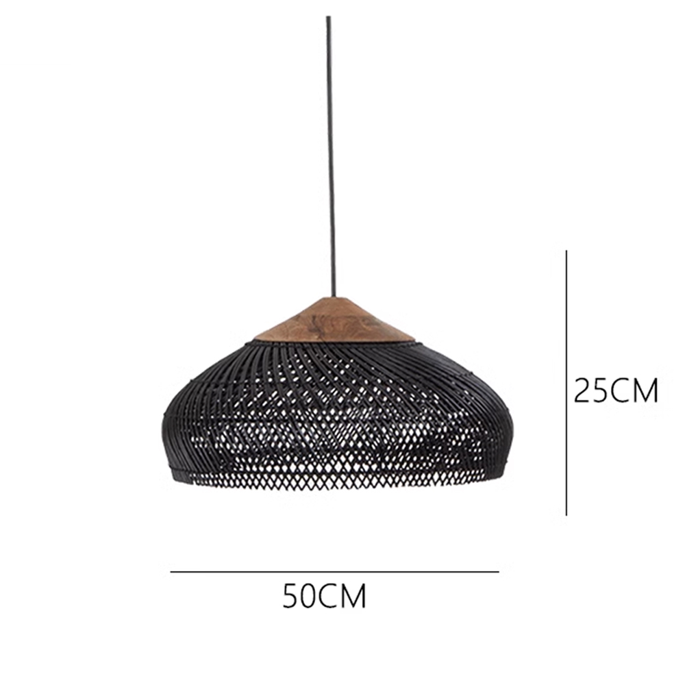 Rattan Pendant Light Wabi Sabi Style Retro Dining Room Chandelier-Handwovenlamp