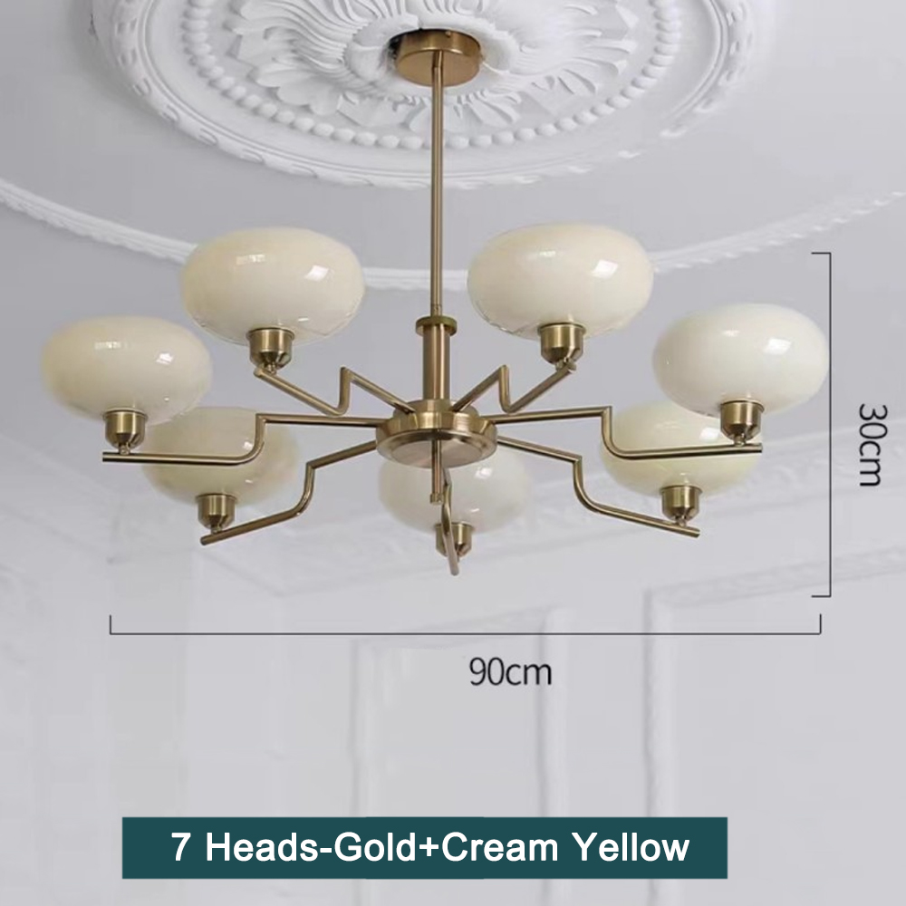 Bauhaus Living Room Milk White Glass Chandelier-Handwovenlamp