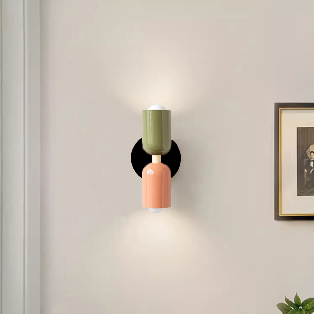Bedroom Bedside Colorful Double-head Wall Lamp Cream-style Living Room Corridor Light-Handwovenlamp