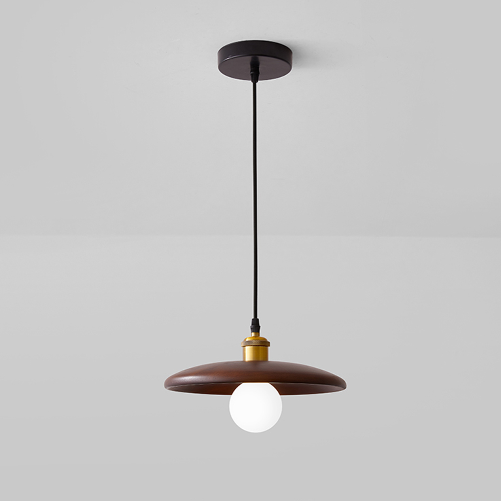 Nordic Solid Wood Chandelier Dining Room Bedroom Bedside Small Pendant Light-Handwovenlamp