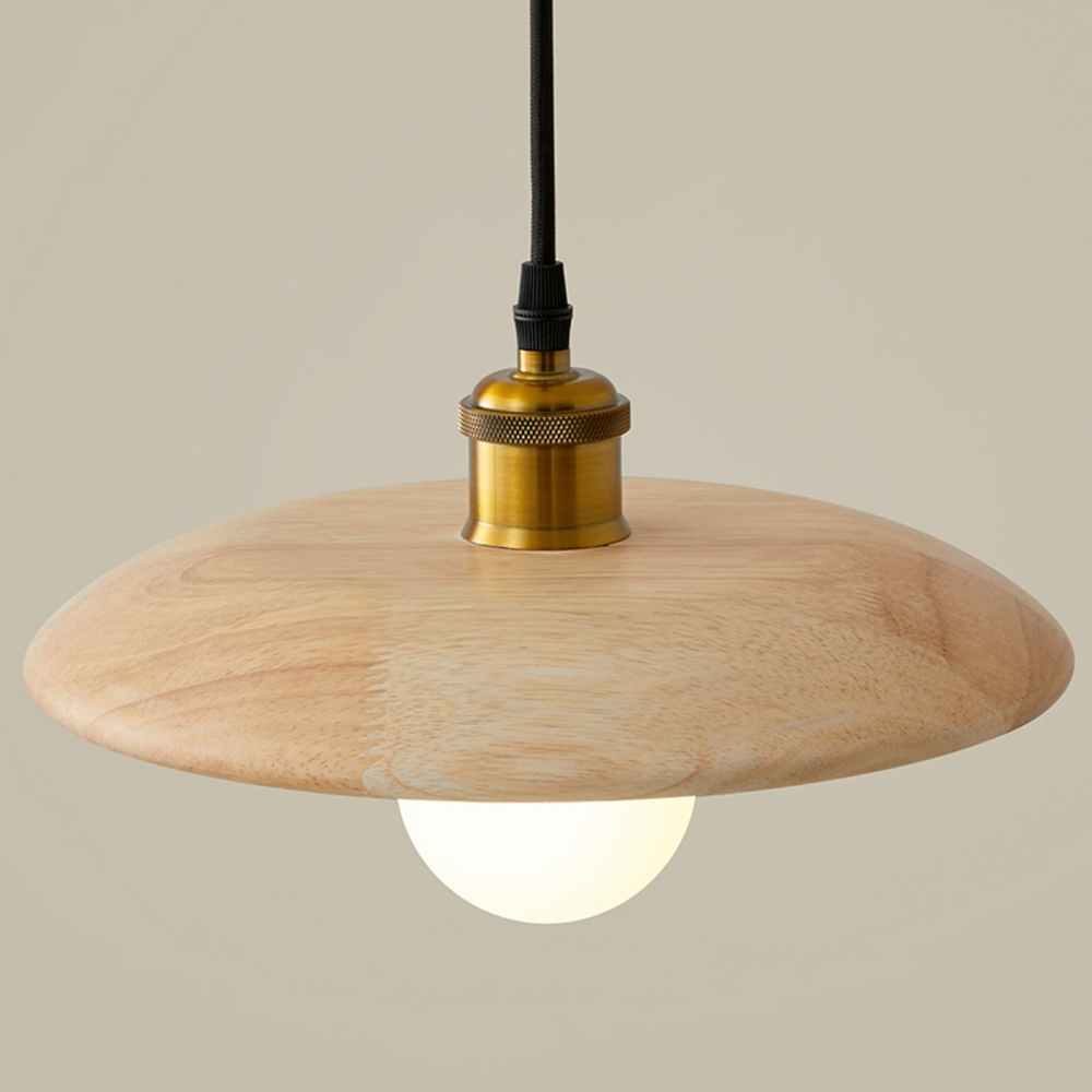 Nordic Solid Wood Chandelier Dining Room Bedroom Bedside Small Pendant Light-Handwovenlamp