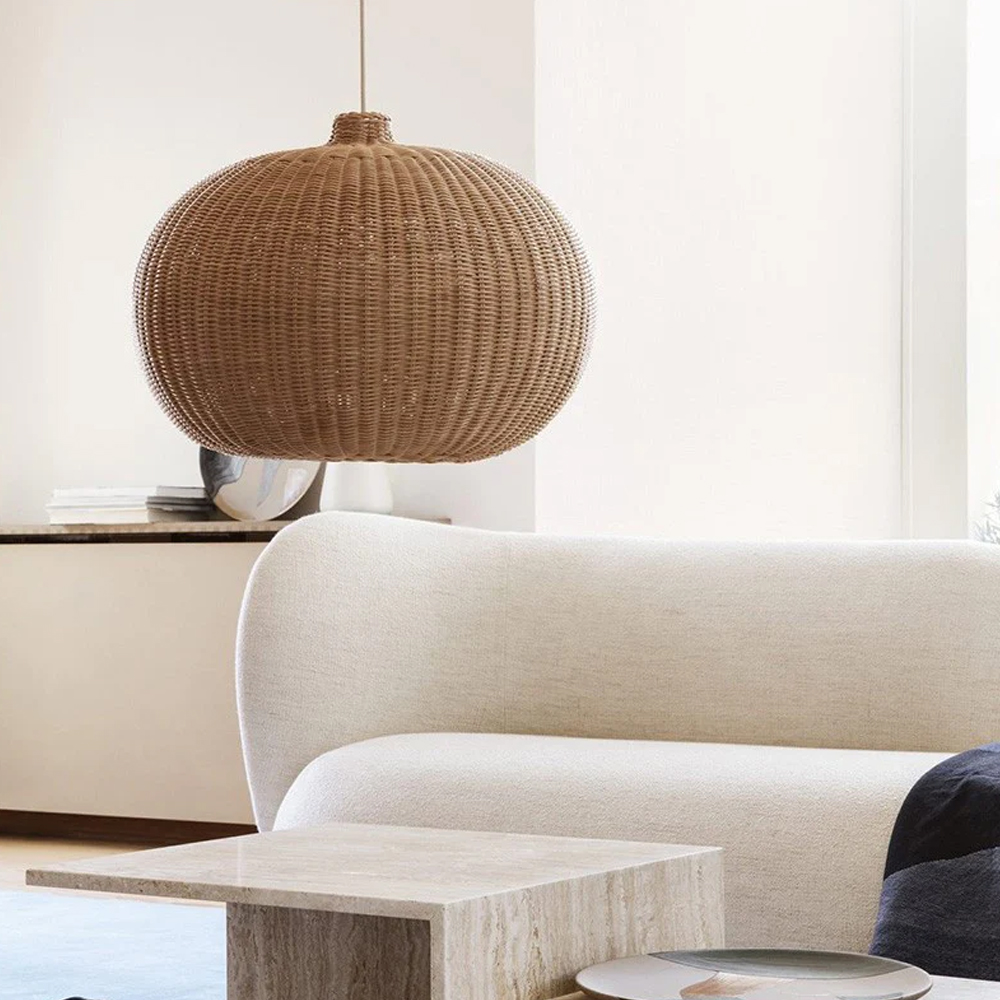 Nordic Rattan Handmade Pendant Lampshades for Kitchen Island-Handwovenlamp