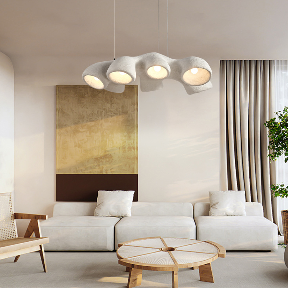 Designer Wabi-sabi Chandelier Micro-cement Original Handmade Living Room Pendant Lighting