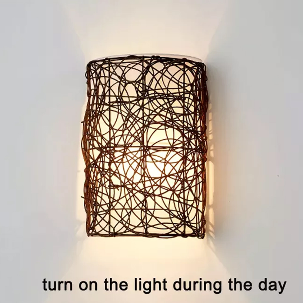 Moroccan Wicker Rattan Wall Pendant Lamps-Handwovenlamp