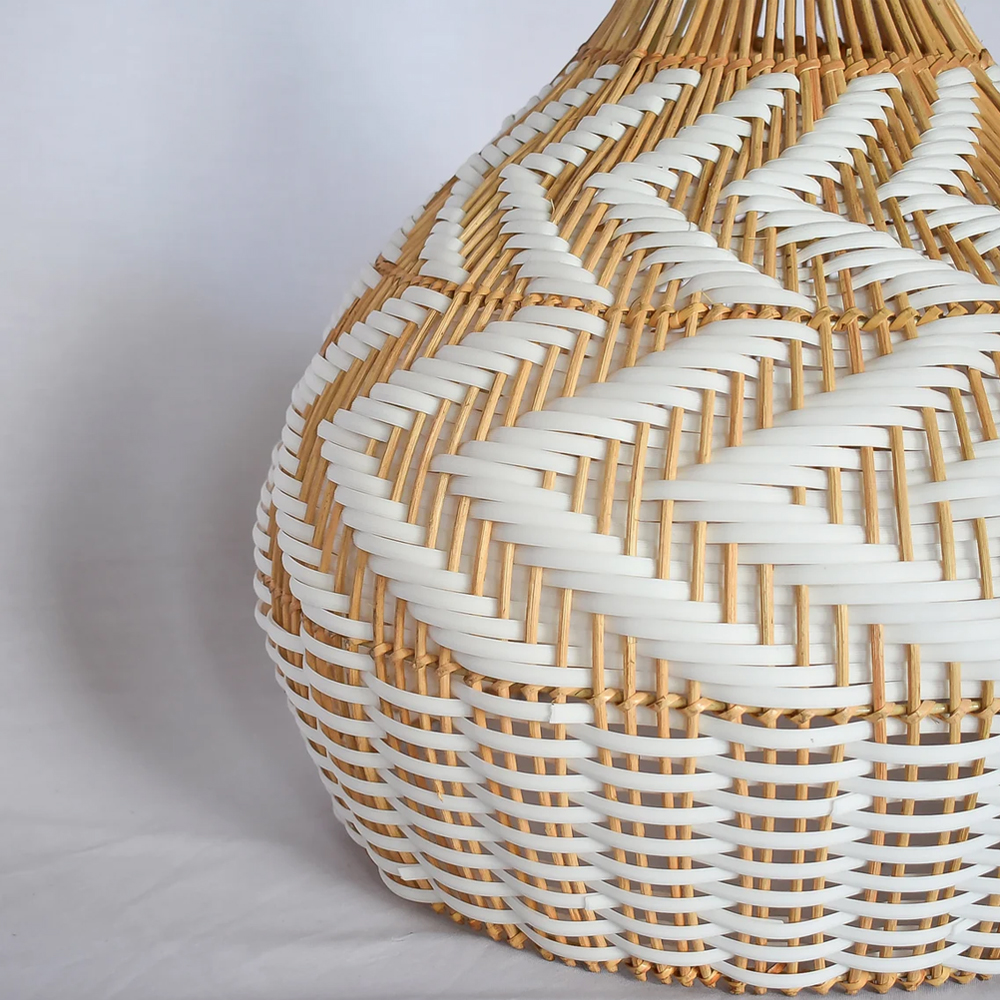 Rustic Handmade Rattan Pendant Light For Dining Room-Handwovenlamp