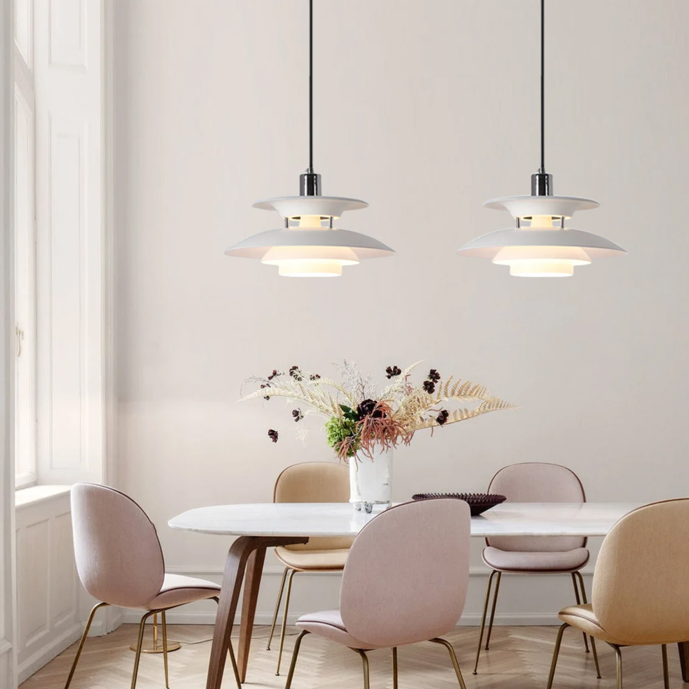 Danish Modern Chandelier Unique Metal Pendant Light-Handwovenlamp