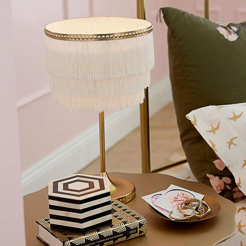 Nordic Tassel Table Lamp Macaron Bedside Lamp-Handwovenlamp