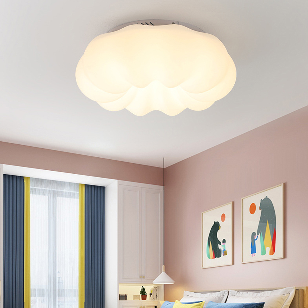 Nordic Cloud Shape Nursery Eye-protecting Chandelier Kid's Bedroom Ceiling Lamp-Handwovenlamp
