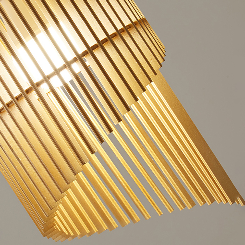 Wabi-sabi Wooden Chandelier Homestay Bedroom Bedside Small Pendant Lamp-Handwovenlamp