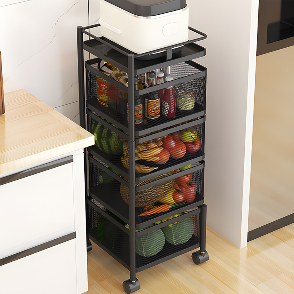 Multifunctional Kitchen Shelf Multi-layer Rotatable Storage Rack-Handwovenlamp