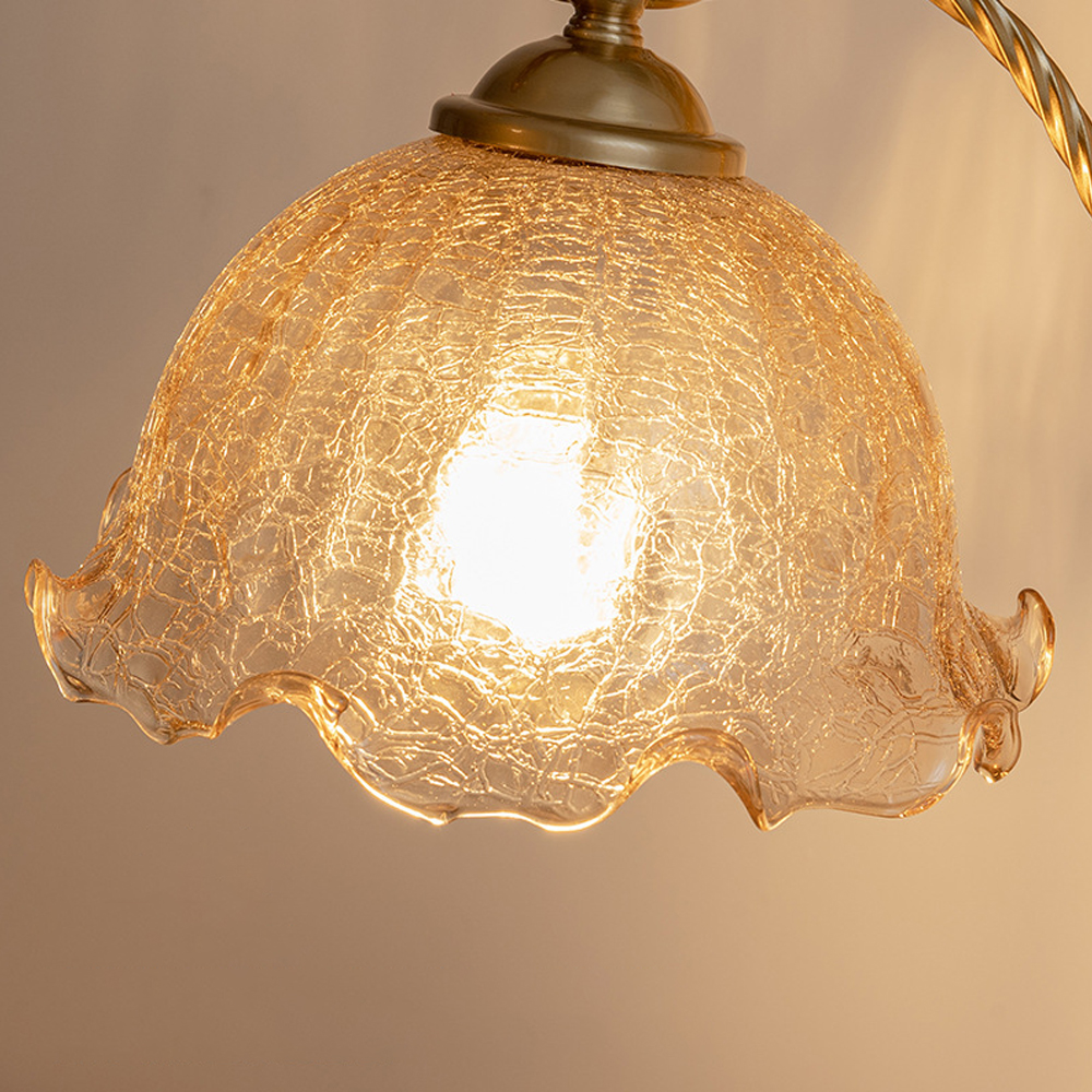 French Mid-Century Vintage Flower Table Lamp-Handwovenlamp