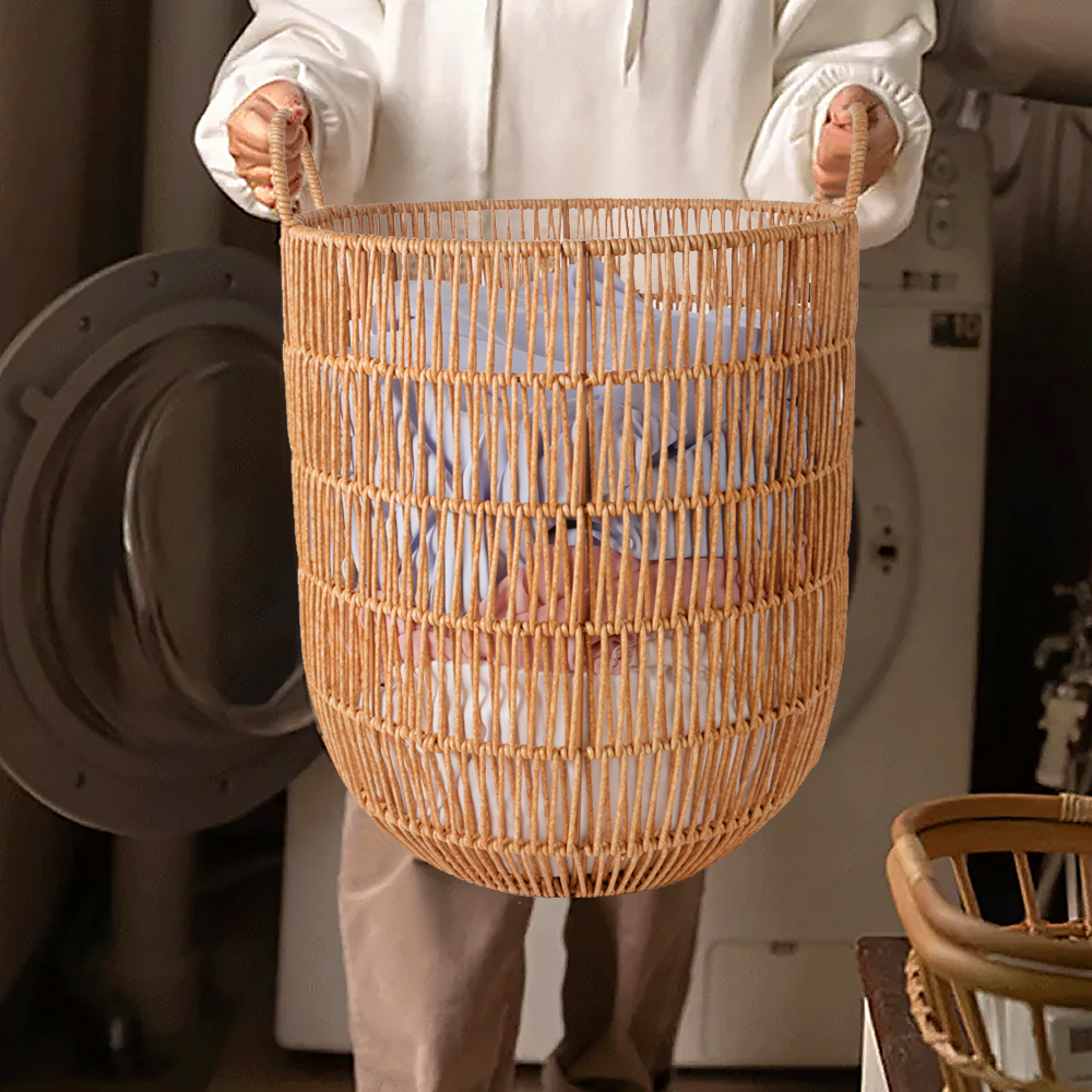 Natural handmade homestay household sundries and clothes sorting and storage basket-Handwovenlamp