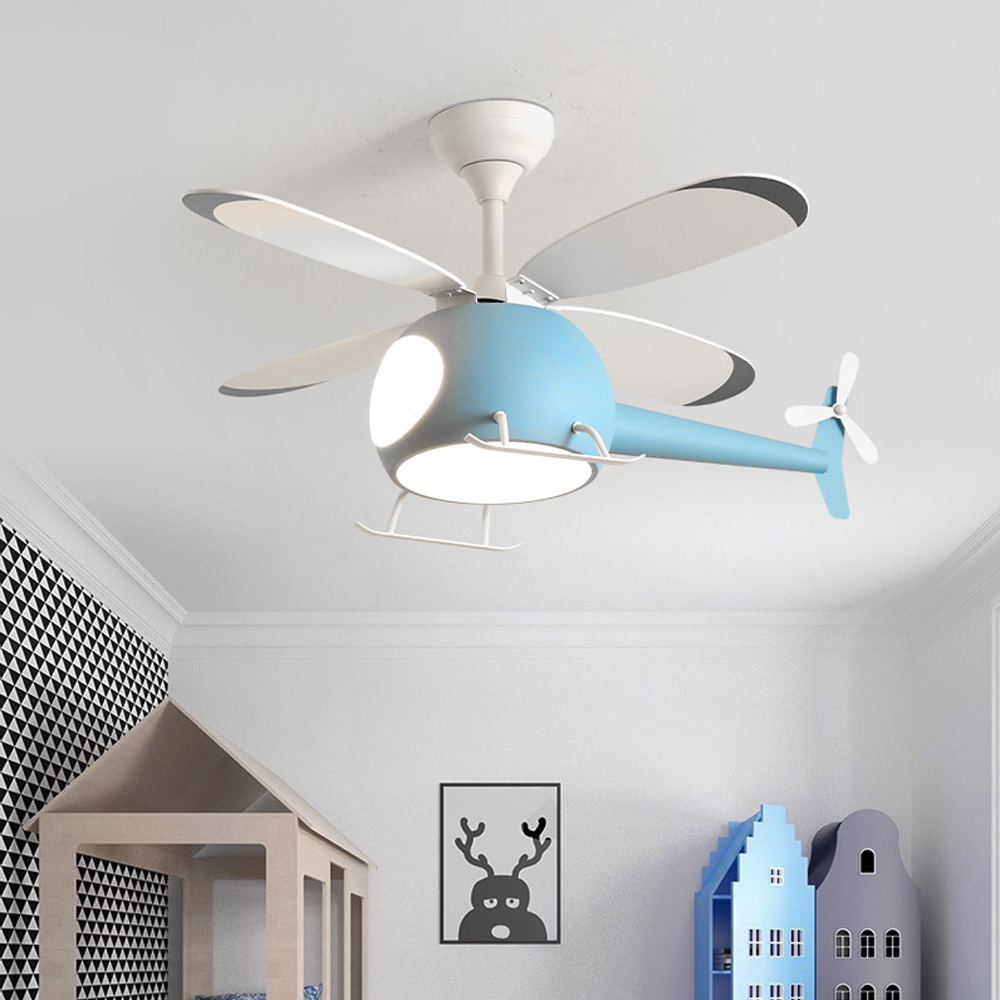 Children's Room Fan Light Cartoon Airplane Ceiling Lamps For Nursery-Handwovenlamp