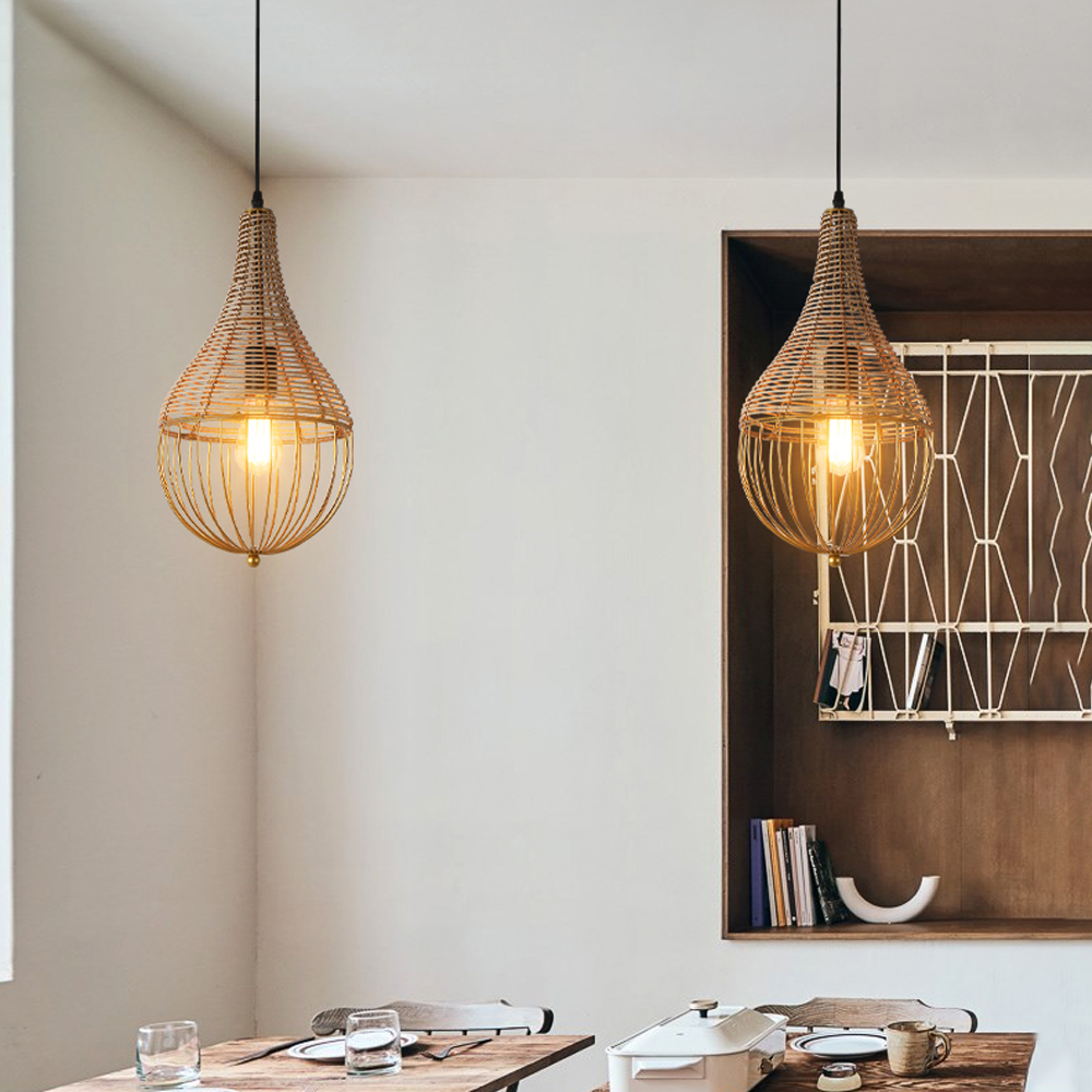 Nordic Metal Pendant Light Unique Design Restaurant Kitchen Island Chandelier-Handwovenlamp