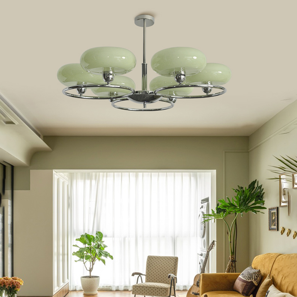 Modern 6 Heads Chandelier Living Room Design Minimalist Ceiling Lamp-Handwovenlamp