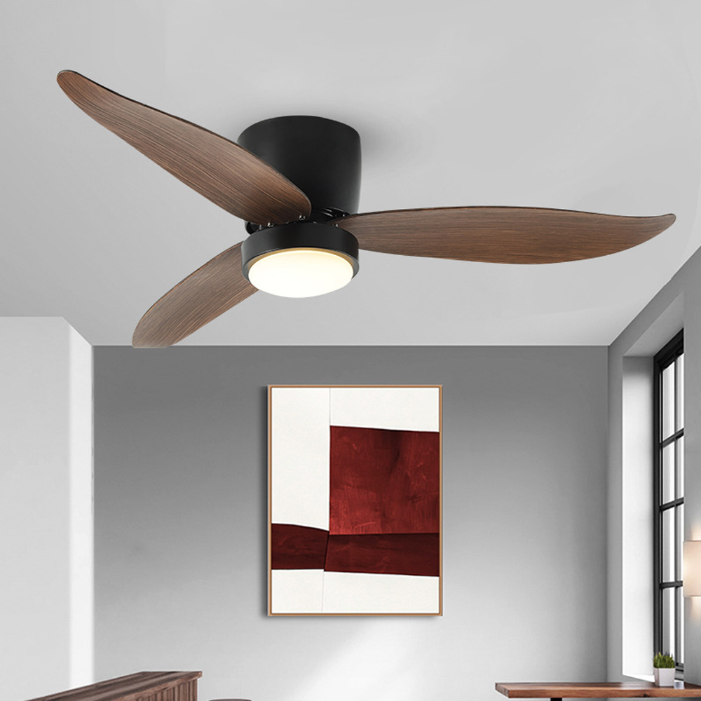 Nordic Living Room Smart Remote Control Ceiling Fan Lamp LED light Fan-Handwovenlamp