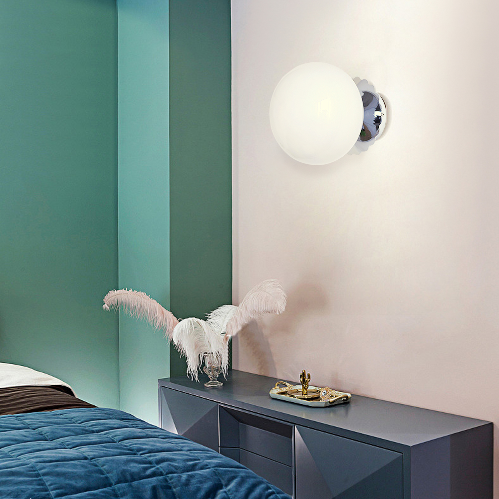 Nordic Modern Corridor Decorative Wall Lamp Minimalist Bedside Small Ball Wall Sconce-Handwovenlamp