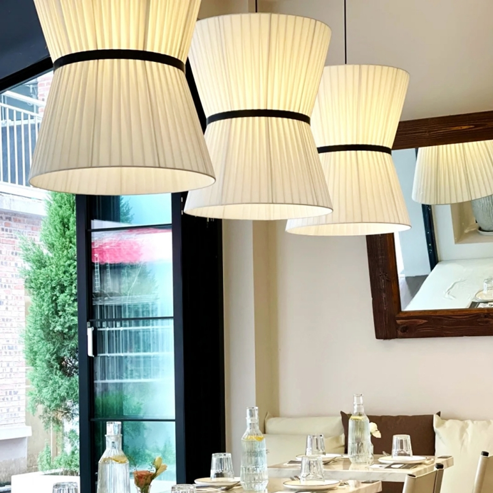 Japanese simple Handmade Fabric Pendant Light Commercial Hanging Ceiling Light Shade-Handwovenlamp