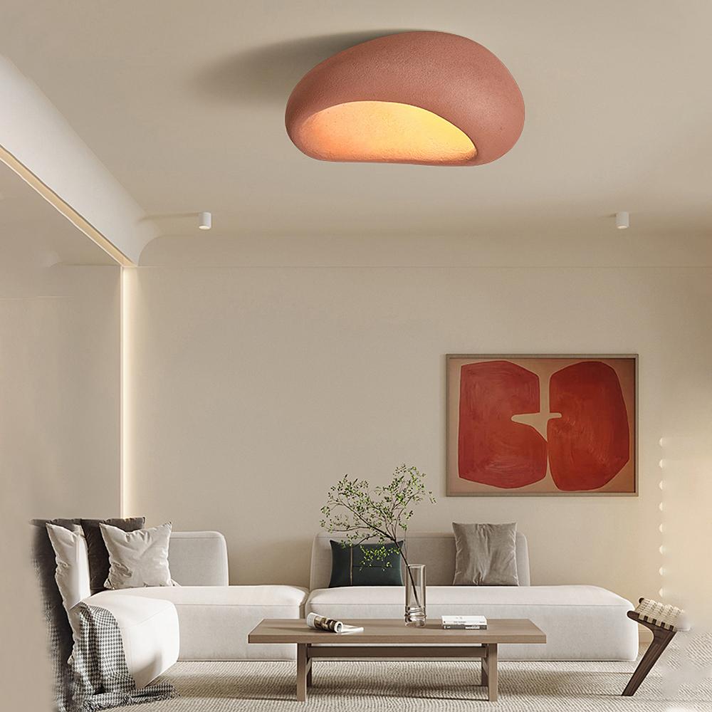 Modern Wabi-sabi Style Ceiling Lamp Japanese Style Master Bedroom Resin Lamp-Handwovenlamp