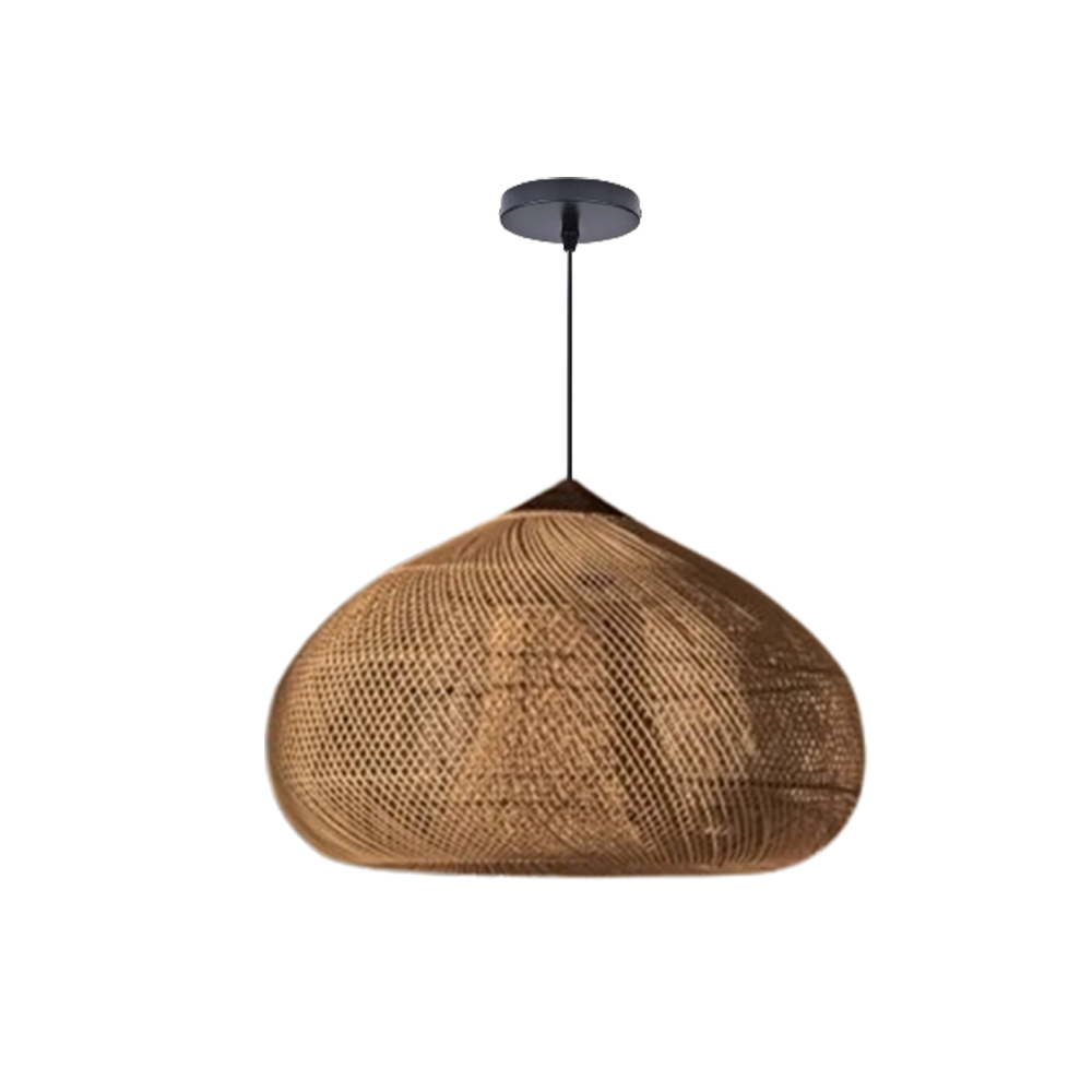 Wabi Sabi Style Retro Dining Room Chandelier Rattan Zen Pendant Light-Handwovenlamp