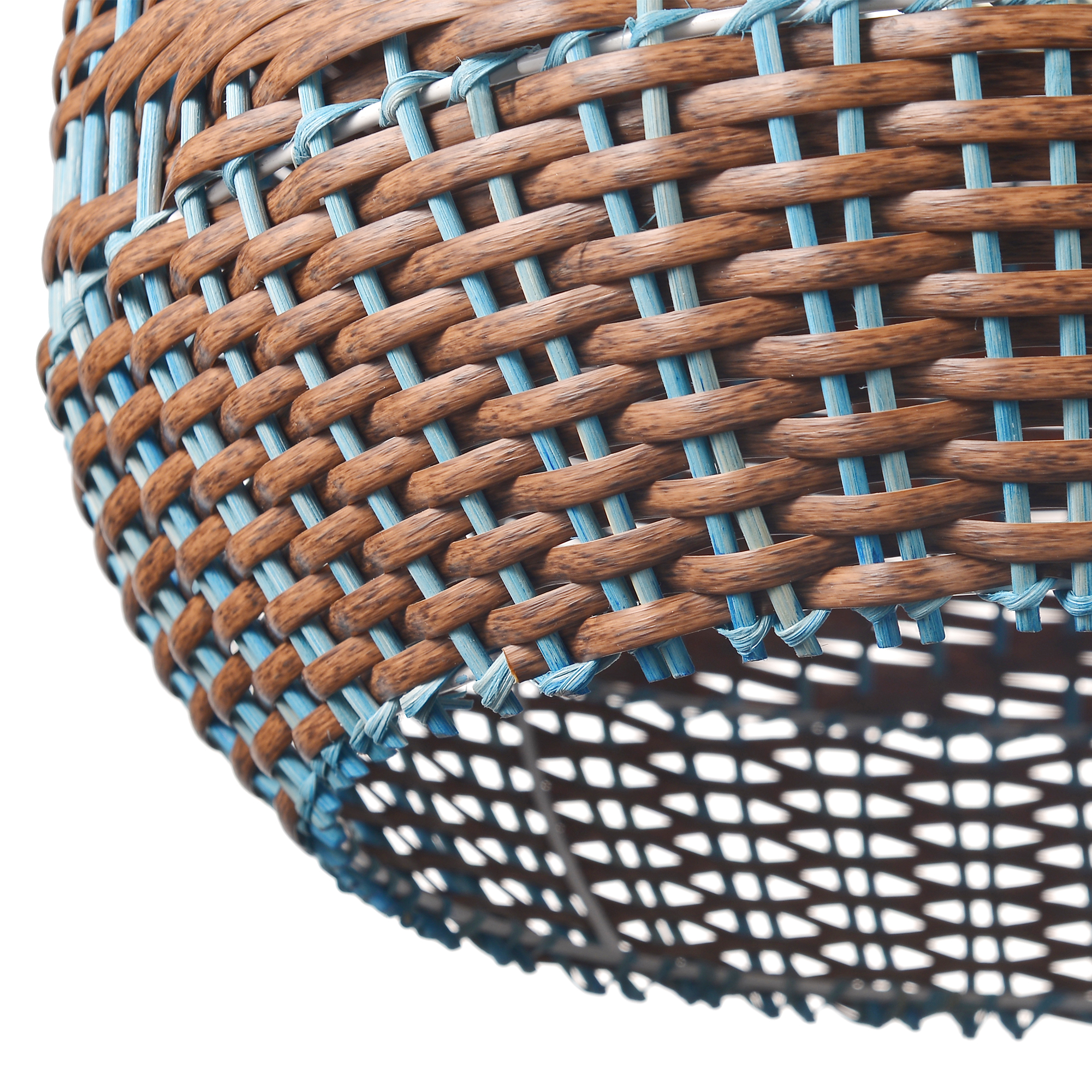 Kitchen Blue-brown Rattan Pendant Lights Fixture Ceiling Hanging Lamp Shade-Handwovenlamp