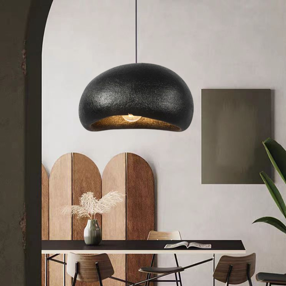 Macaron Chandelier Living Room Wabi Sabi Style Oval Pendant Lamps-Handwovenlamp