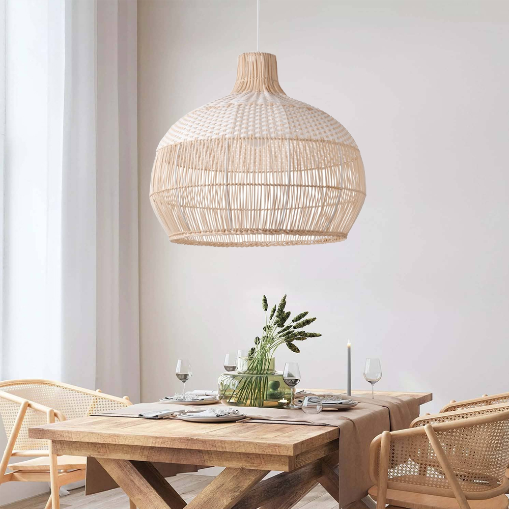 Handwoven Rattan Kitchen Island Pendant Lighting-Handwovenlamp