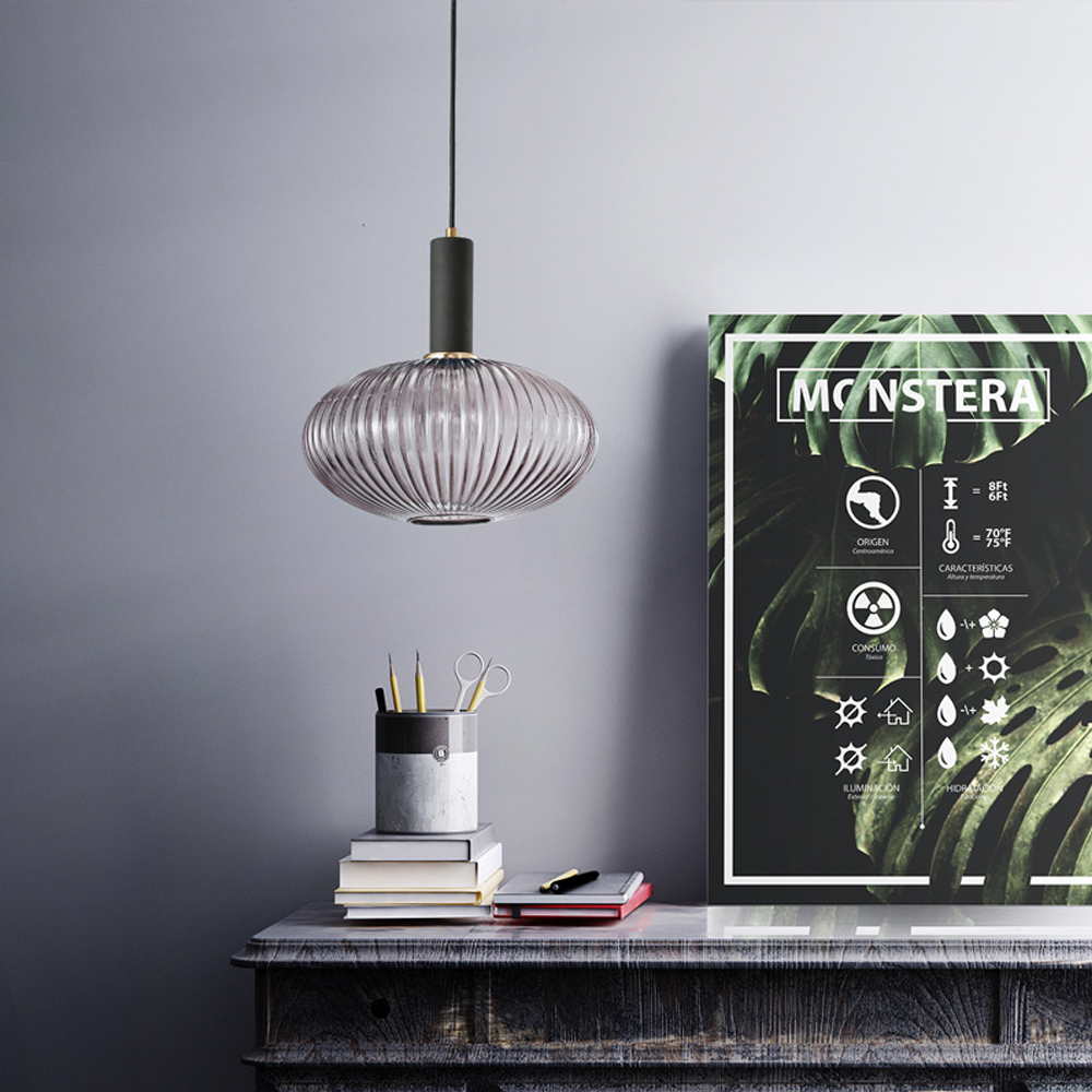 Dark Green Small Glass Pendant Light Kitchen Island Restaurant Retro Chandelier American Home Lighting-Handwovenlamp