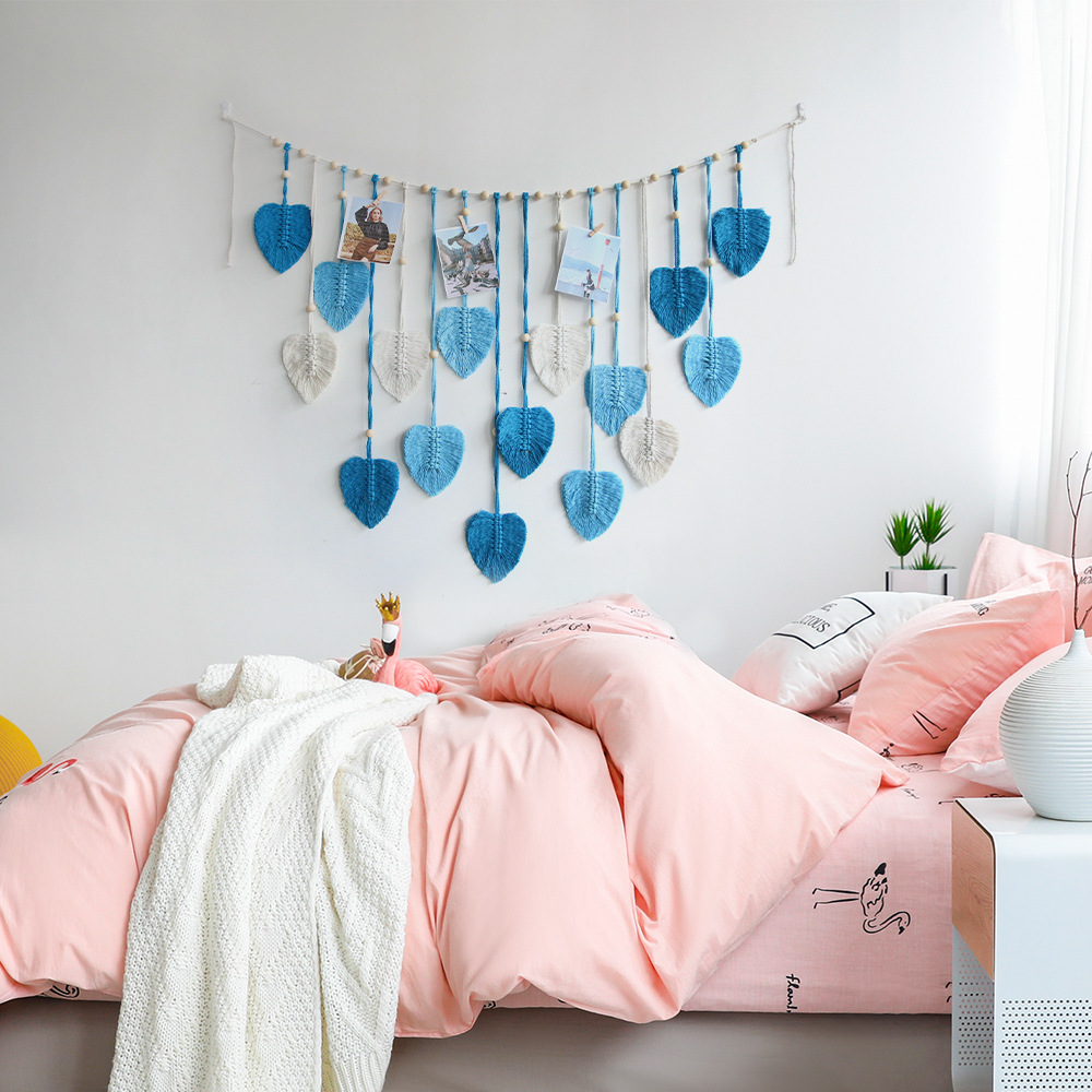 Bohemian Decorative Handwoven Leaf Tapestry Children's Room Background Tassel Wall Hanging-Handwovenlamp