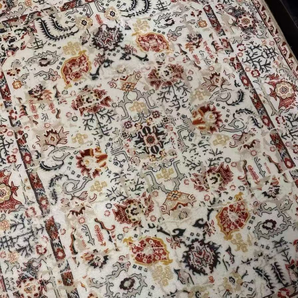 Thickened Imitation Cashmere Carpet Nordic Moroccan Living Room Blanket Ethnic Style American Retro Floor Mat-Handwovenlamp