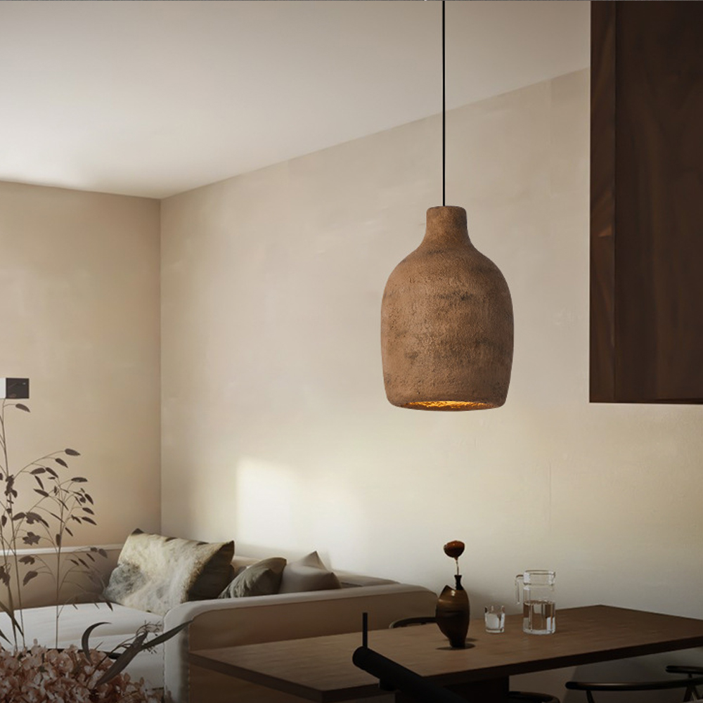 Wabi-sabi High Density Polystyrene Restaurant Lamp Art Designer Pendant Light-Handwovenlamp