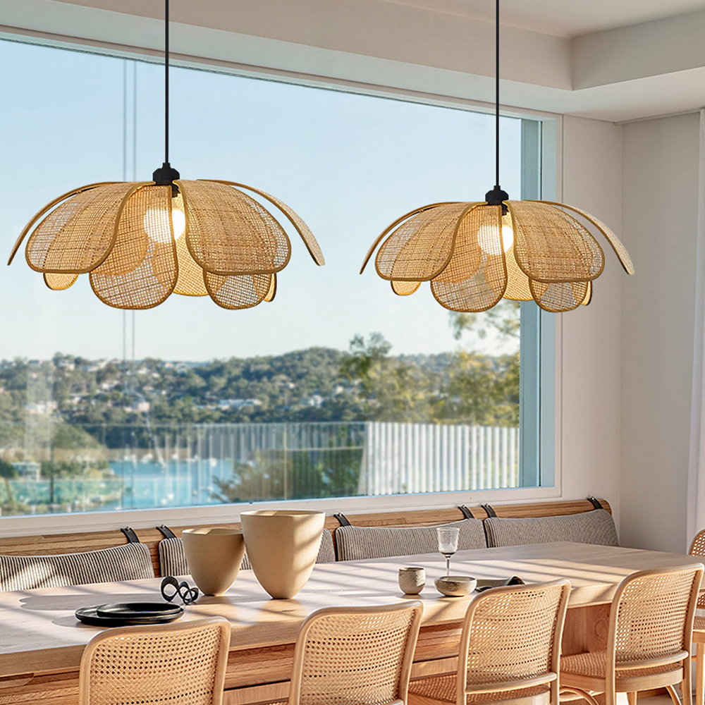 Japanese Petal Chandelier Wabi-sabi Style Dining Room Balcony Decorative Lamps-Handwovenlamp