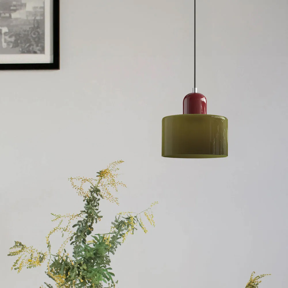 Bauhaus Small Glass Pendant Light For Dining Room and Bedroom-Handwovenlamp