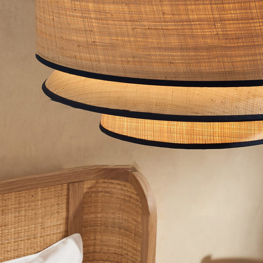 Japanese Multilayer Fabric Chandelier Creative Pendant Lampshade-Handwovenlamp