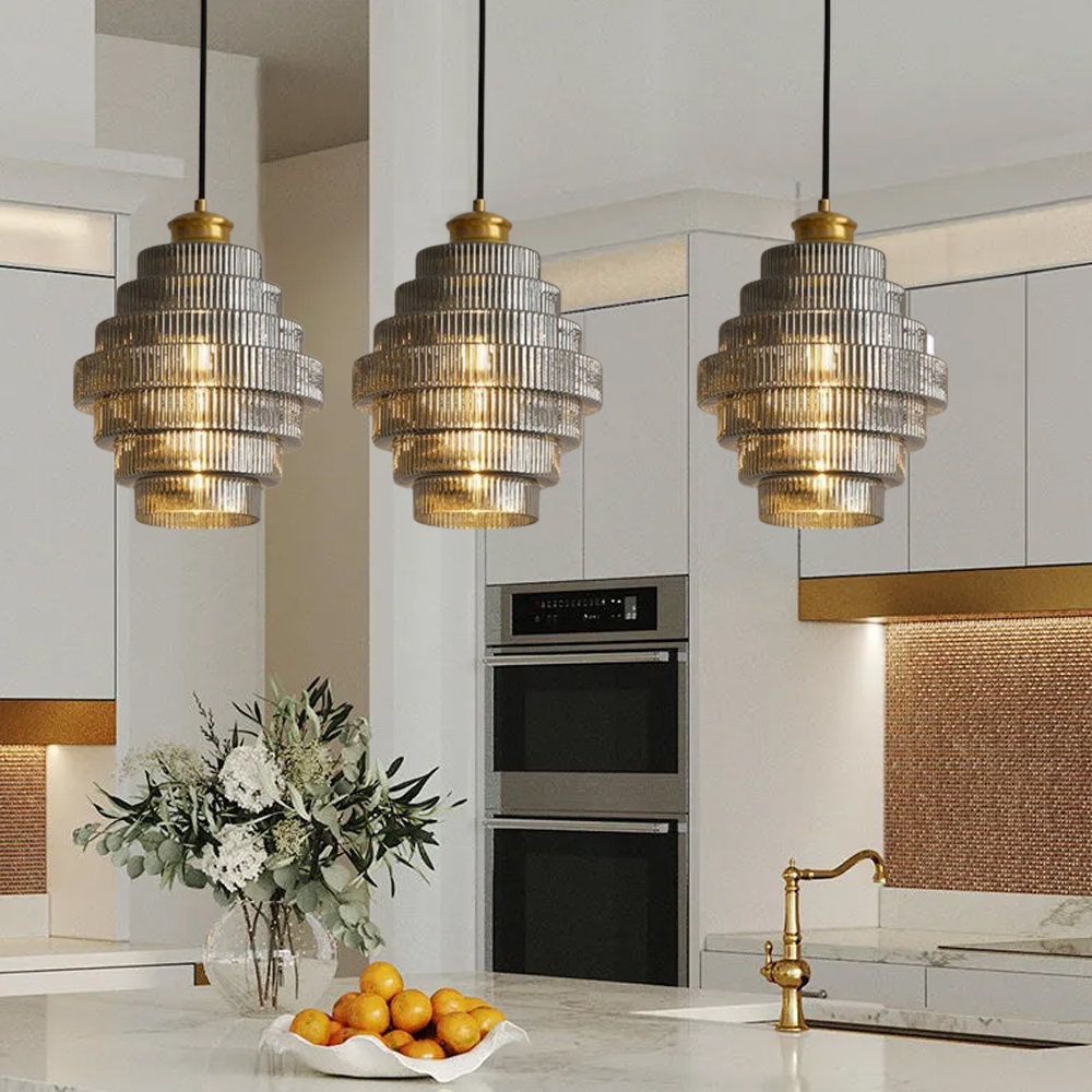 Mid-Century Modern Glass Pendant Light for Dining Room Kitchen Nook-Handwovenlamp