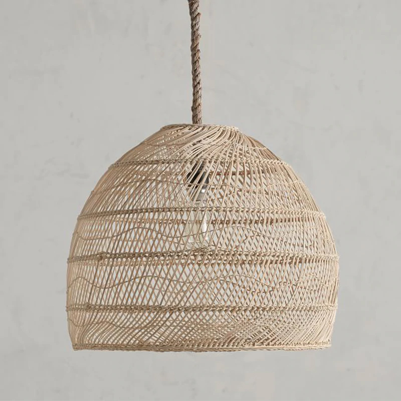 Elegant Basket Light Shade Large Size Quality Rattan Chandelier