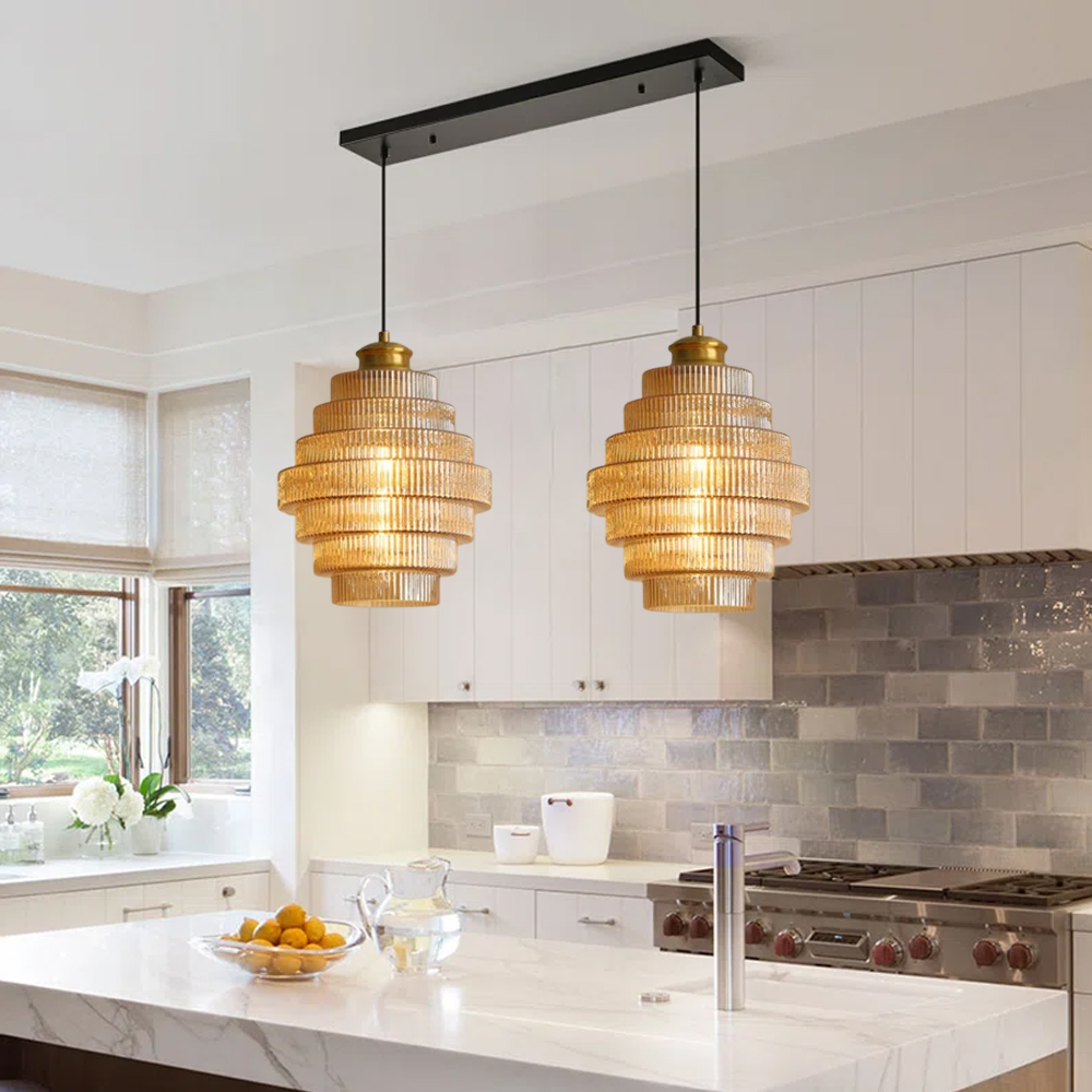 Mid-Century Modern Glass Pendant Light for Dining Room Kitchen Nook-Handwovenlamp